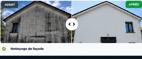 Nettoyage de façade avant après